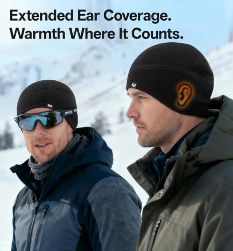 SUNMECI Winter Grid Fleece Skull Cap Thermal Helmet Liner for Men Women - color: Black