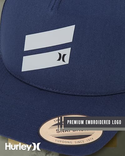 Hurley Mens Lightweight Poly Mesh Back Curved Bill Cap Trucker Hat - color: Navy Obsidian