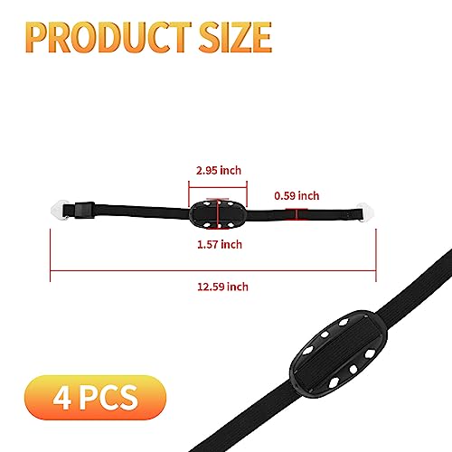 Saihisday 4Pack Universal Hard Hat Chin Strap, Helmet Chin Strap with Black Elastic Strap and Chin Cup Multi-Point Adjustment Black - color: Black