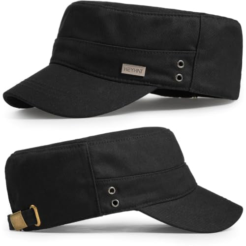 Unisex Basic Cadet Army Caps Everyday Military Style Hat - color: Black 2