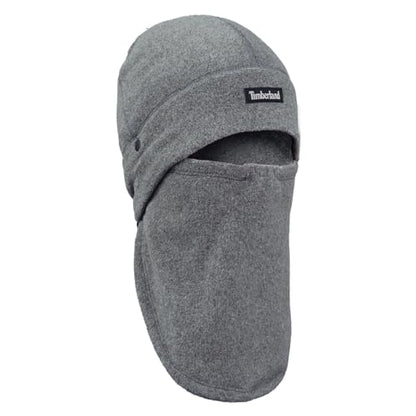 Timberland Men’s 2-in-1 Fleece Balaclava - Water Resistant, Convertible Hood with Face Cover, Soft Fleece for Cold Weather - color: Dark Grey Heather