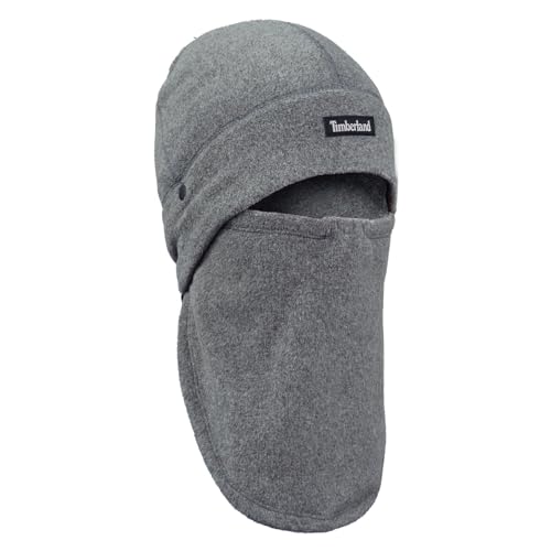 Timberland Men’s 2-in-1 Fleece Balaclava - Water Resistant, Convertible Hood with Face Cover, Soft Fleece for Cold Weather - color: Dark Grey Heather