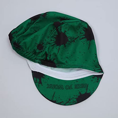 Funny Cycling Cap - Polyester Skull Cycling Hat-Under Helmet -Cartoon Cycling Helmet Liner Breathable&Sweat Uptake - color: Chun-green
