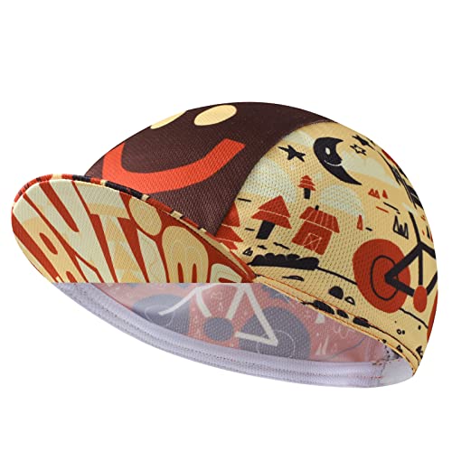 Funny Cycling Cap - Polyester Cycling Hat-Under Helmet - Cycling Helmet Liner Breathable&Sweat Uptake - color: Yingtao