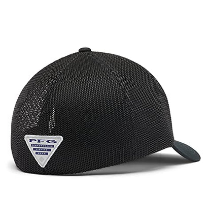 Columbia Unisex Adult PFG Logo Mesh Ball Cap - color: Black/Black/Texas Fish, size: Small-Medium