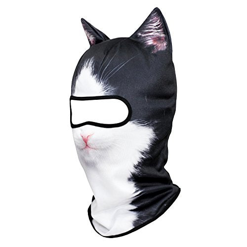 WTACTFUL 3D Animal Ears Balaclava, Breathable Face Mask for Halloween - color: # British Bicolor Cat Meb-18
