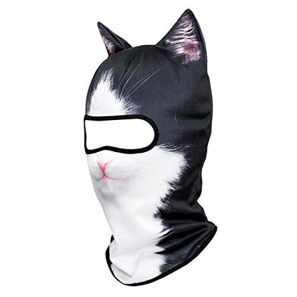 WTACTFUL 3D Animal Ears Balaclava, Breathable Face Mask for Halloween - color: # British Bicolor Cat Meb-18
