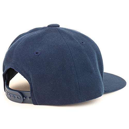 Armycrew Youth Kid's Solid Color Flat Bill Snapback Baseball Cap - color: Navy
