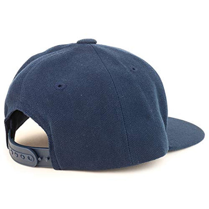 Armycrew Youth Kid's Solid Color Flat Bill Snapback Baseball Cap - color: Navy