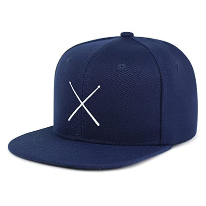 JPAK Drum Stick Hip-Hop Snapback Hat Embroidered Baseball Cap Drummer - color: 08. Navy
