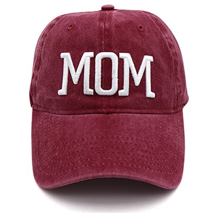 Mom and Dad Hats Fathers Day Mom Dad Gifts Hat Embroidered Adjustable Baseball Caps New Parents Gifts for Couples - color: Red Mom Hat and Black Dad Hat
