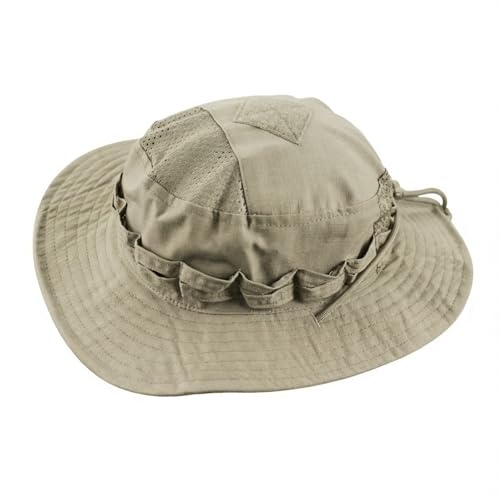 Sun Hat Breathable Bucket Boonie Hats for Men Women Fishing Safari Hats Cap Outdoor Hiking Camping Hunting - color: Khaki