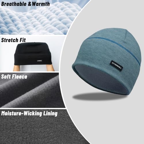 Honeycomb Thermal Skull Cap Beanie for Men Women - color: Aa-e11- Heather Blue