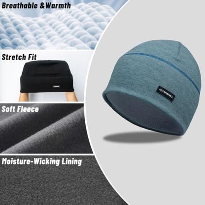 Honeycomb Thermal Skull Cap Beanie for Men Women - color: Aa-e11- Heather Blue