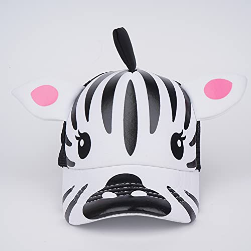 LANGZHEN Cotton Outdoor Toddler Girls Boys Plain Baseball Cap Baby Infant Structured Adjustable Hat for Kids Sun Hat - color: Zebra, size: Medium