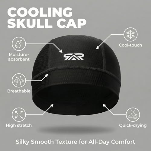 2-Pack Cooling Skull Cap Breathable Mesh Helmet Liner Motorcycle Cycling - color: Black + Royal Blue