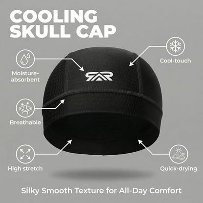 2-Pack Cooling Skull Cap Breathable Mesh Helmet Liner Motorcycle Cycling - color: Black + Royal Blue
