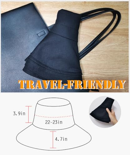 Wide Brim Sun Hat for Women, UV Protection Bucket Hat with Adjustable Strap, Packable Travel Friendly Summer Hat - color: Wheat
