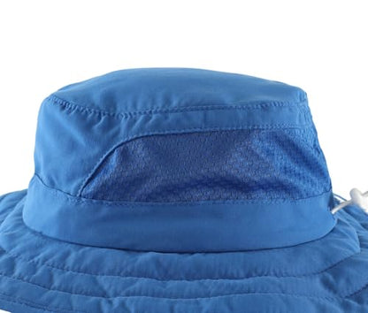 Connectyle Kids Foldable Wide Brim Sun Hat UPF 50+ Sun Protection Bucket Hats Breathable Summer Beach Hat for Boys Girls - color: Royal Blue, size: Medium