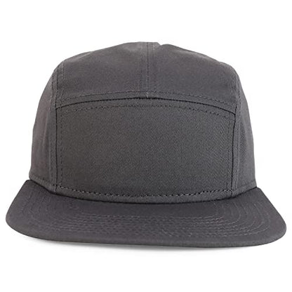 Armycrew 5 Panel Structured Firm Front Camper Snapback Cap - color: Charcoal