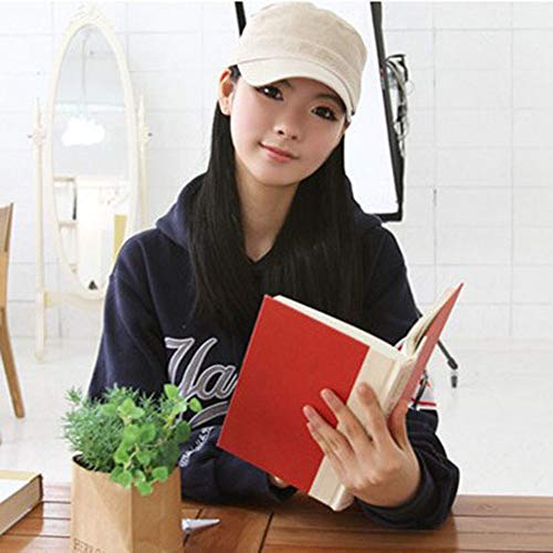 Adjustable Unisex Flat Top Twill Classical Baseball Cap Military Hat 22-23.6 in Cadet Cap - color: Cream
