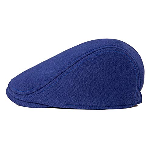 VOBOOM Men's Cotton Flat Ivy Gatsby Newsboy Driving Hat Cap - color: Royal Blue