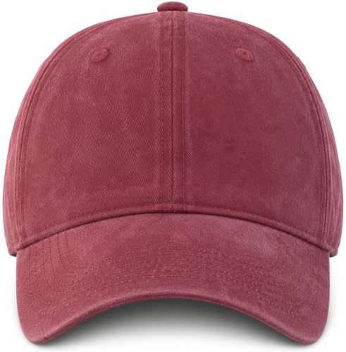 Vintage Washed Cotton Baseball Caps Men Women Adjustable Unstructured Low Profile Dad Hat - color: Burgundy