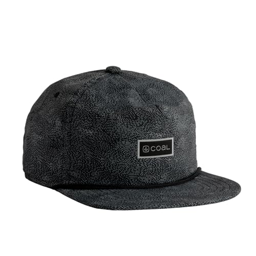Coal Headwear Pontoon Mid Crown Cap Hat - Structured 5 Panel, Flat Brim, Adjustable Snapback - Outdoor Casual Everyday - color: Micro Texture