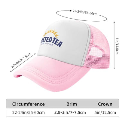 Mens Twisted Trucker Hat Mesh Snapback Adjustable Baseball Cap - color: Pink