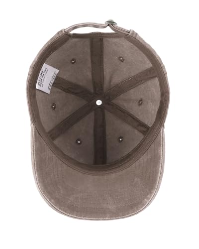 Zylioo Petite Baseball Cap for Small Heads Adult,Soft Crown Washed Dad Hat - color: Washed Coffee-fits 21.3"-22"