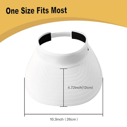 WANDER Sun Visor Hat Wide Brim Packable Large Beach Cap for Women - color: White
