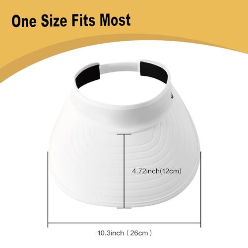 WANDER Sun Visor Hat Wide Brim Packable Large Beach Cap for Women - color: White
