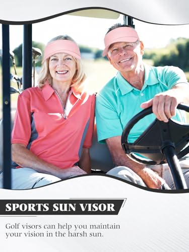 12 Pack Sun Visor Hats Softball Adjustable Cap Sun Protection for Women Men - color: Pink