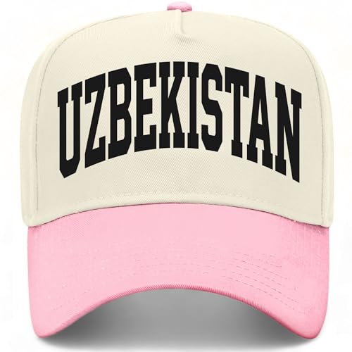 Uzbekistan Collegiate Hat - color: Pink/Natural