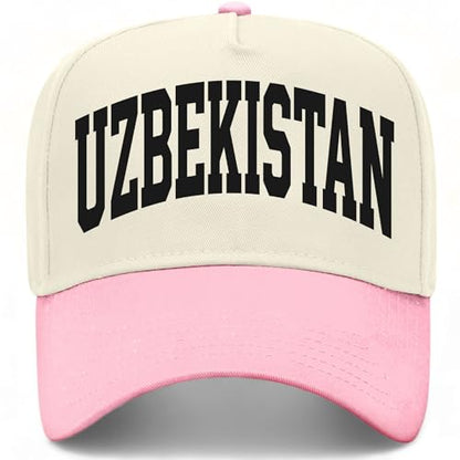 Uzbekistan Collegiate Hat - color: Pink/Natural