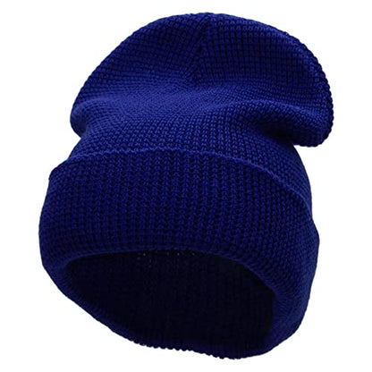 Waffle Knit Cuff Beanie - color: Royal