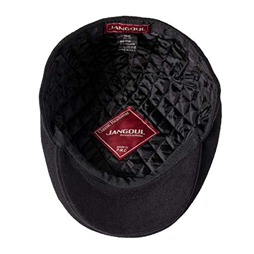 Men Wool Plaid Ivy Gatsby Newsboy Cap - color: Black, size: 7 7/8