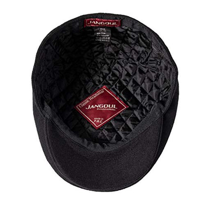 Men Wool Plaid Ivy Gatsby Newsboy Cap - color: Black, size: 7 7/8