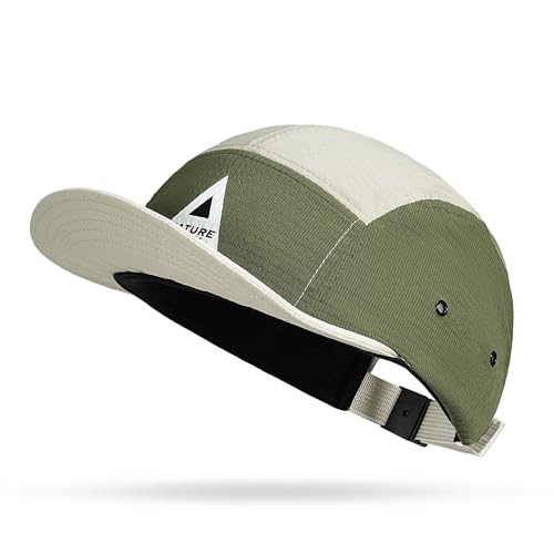 CLAPE Short Brim 5 Panel Running Hat, Lightweight Quick Dry Cap - color: Bs265p07-beige