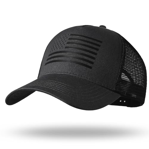 Oversize XXL American Flag Trucker Hat - color: Black, size: XX-Large