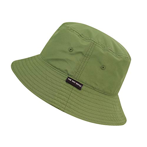 Lightweight Quick Dry Packable Bucket Sun Hat for Men Women – UPF Outdoor Fishing Hiking Beach Travel Safari Hat - color: 2. Light - Olive, size: Small-Medium