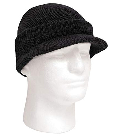 Rothco Genuine Watch Cap with Brim - Classic Knit Cap for Cold Weather - color: Black