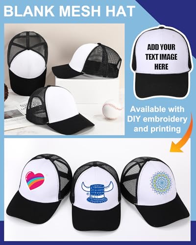 Coume 12/16/20/24 Pcs Mesh Hat - color: Black and White Patchwork Colors