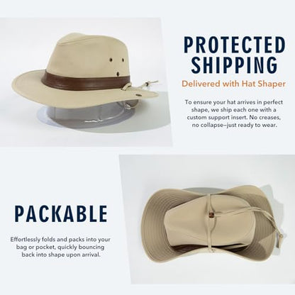 TOP-EX Aussie Safari Sun Hat for Men & Women, UPF 50+ Wide Brim, M-XXL Fit - color: Beige-white, size: X-Large