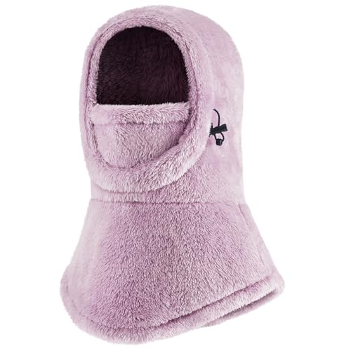 Ski Mask Kids Balaclava, Winter Ski Face Mask Cover, Fleece Hats for Kids - color: Purple