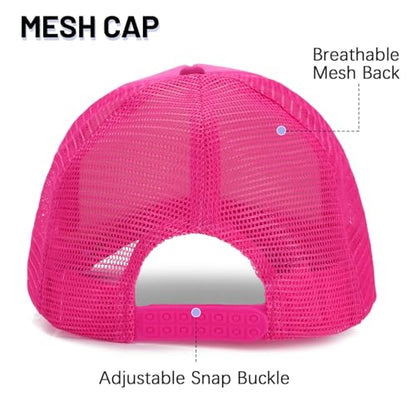 Ultrafun 10 Pack Trucker Hat Mesh Sublimation Blank Hats Adjustable Baseball Caps Hats for Men Women - color: Rose Red