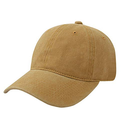 TOPTIE Washed Cotton Dad Baseball Cap - Low Profile Adjustable Hat - color: Yellow