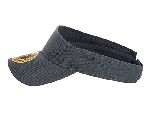 TOP HEADWEAR Solid Adjustable Blank Visor - color: Charcoal