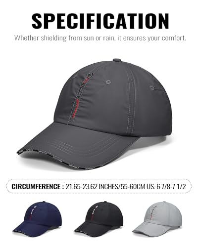 Croogo Quick Dry Running Hat Sun UPF 50+ Lightweight Baseball Cap for Men - color: Cp13-dark Gray