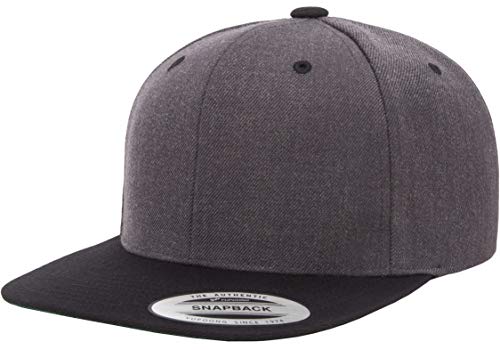 Flexfit Unisex Adult Yp Classics Premium Snapback Cap – 2-Tone - color: Dark Heather/Black